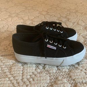 Superga Black Platform Sneakers